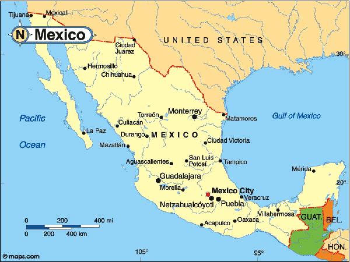 ประเทศแผนที่เม็กซิโก