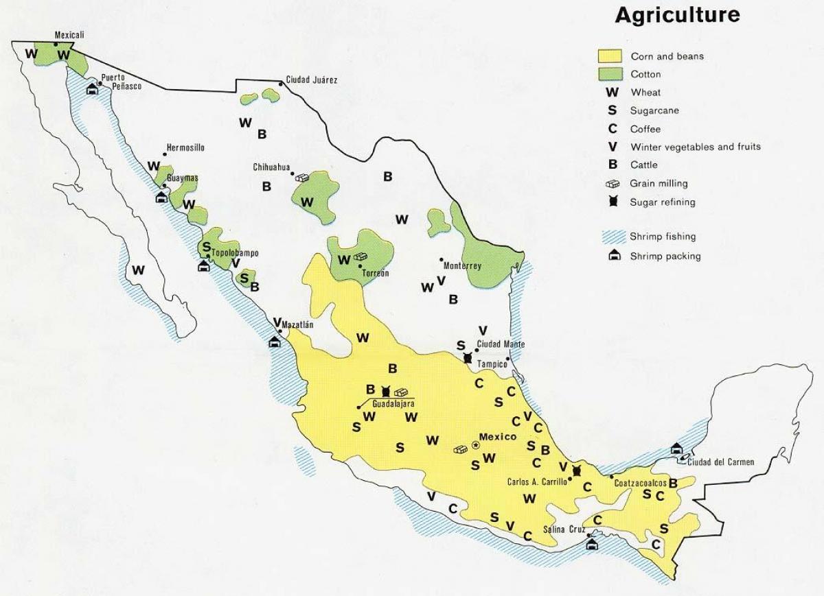 แผนที่ของเม็กซิโก agriculture
