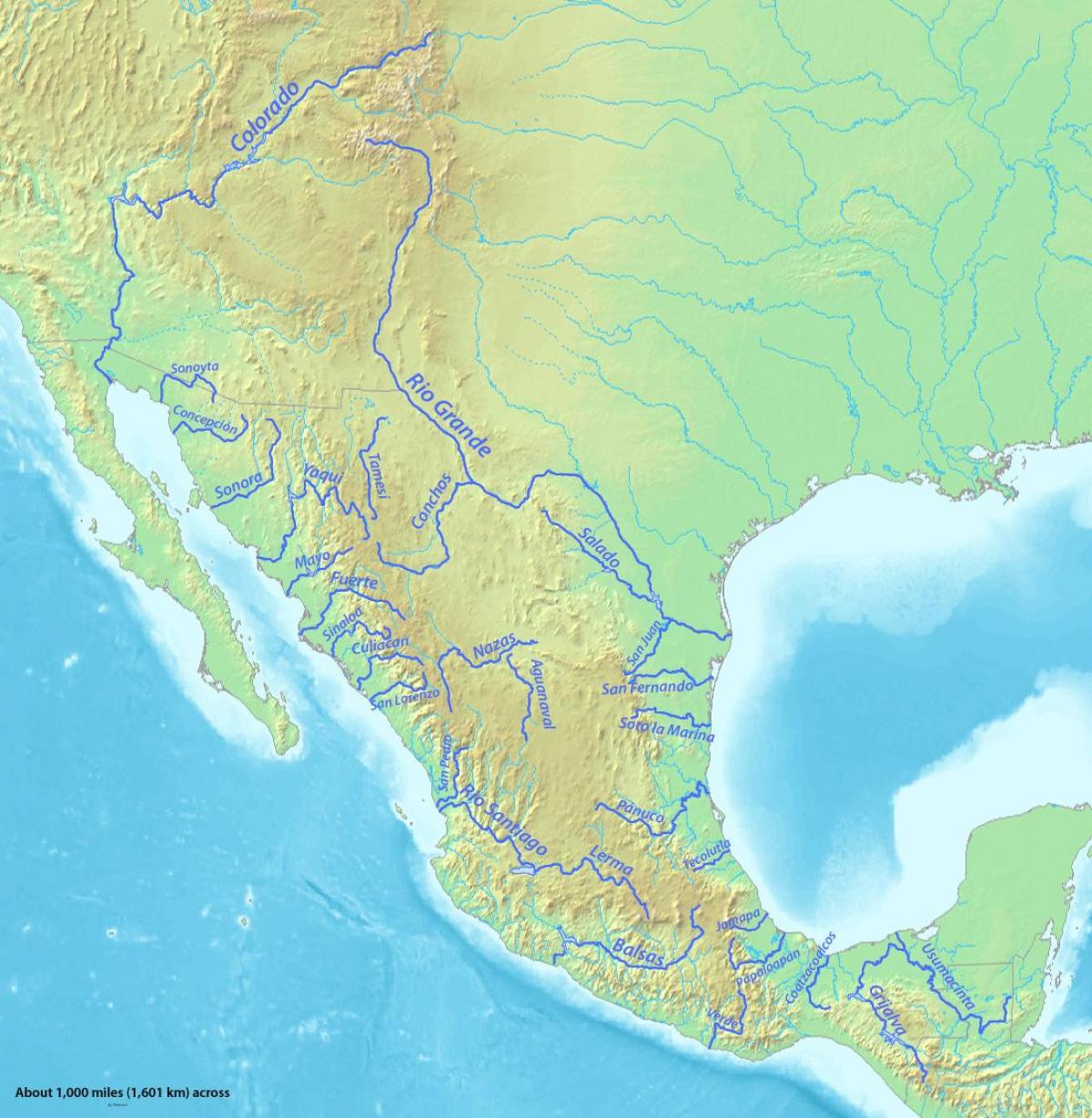 แผนที่ของริเวอร์อยู่ในเม็กซิโก