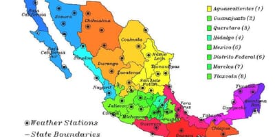 สภาพอากาศบนแผนที่ของเม็กซิโก