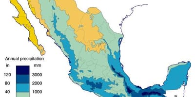 แผนที่ของเม็กซิโกสายฝน