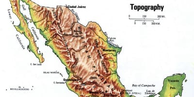 เม็กซิโก topographic แผนที่